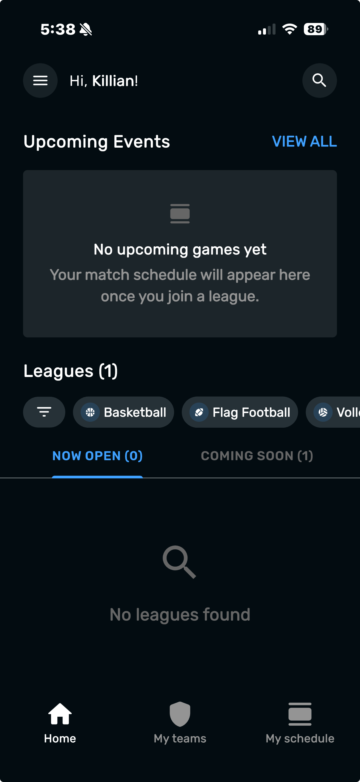 FusionPlay App Home Screen